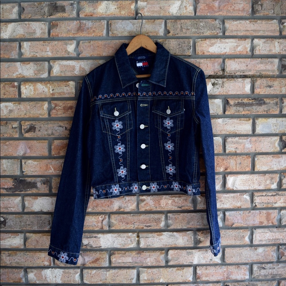 Tommy Hilfiger Embroidered Floral Jean Jacket